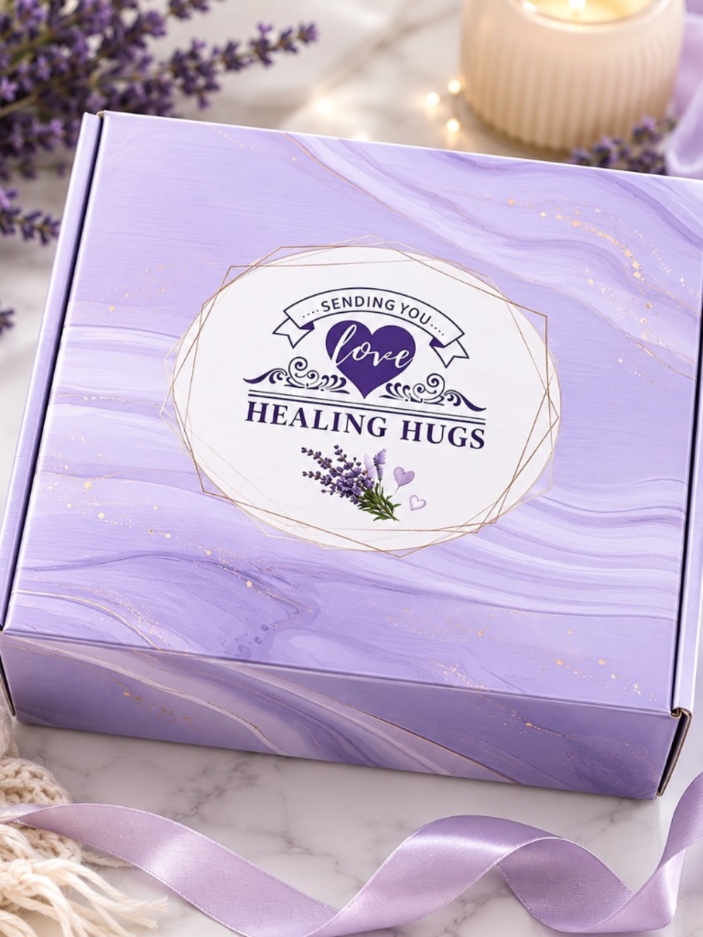 Healing Hugs 8 piece Luxury Lavender Spa Gift Set for Women Men
